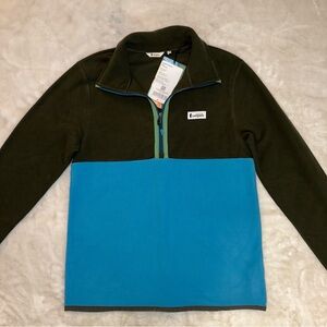 NWT Cotopaxi Amado Green Blue Colorblock Fleece 1/4 Zip Pullover Size Small